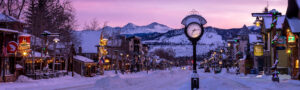 Frisco Main Street in Winter with Alpenglow