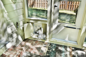 PEt Door to the privacy-fenced yard at the Pet Friendly home Coyote 375.